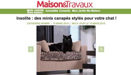 Maison & Travaux parle de Giusypop - Insolite : des mini canapés stylés pour votre chat ! 